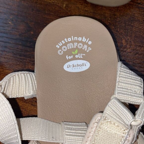 DR. SCHOLL'S Adalia Sz 10 Beige Textured Fabric Adjustable Ankle Strap Sandals - Picture 6 of 8